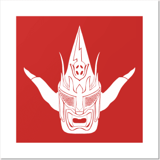 Jushin Liger Mask (white) Posters and Art